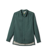 Julissa Woven Knit Button Down in Silver Pine