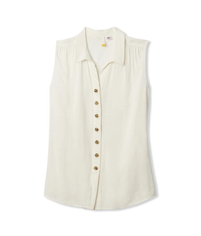 Danielle Collared Button-Front Tank with Magnetic Closures | MagnaReady