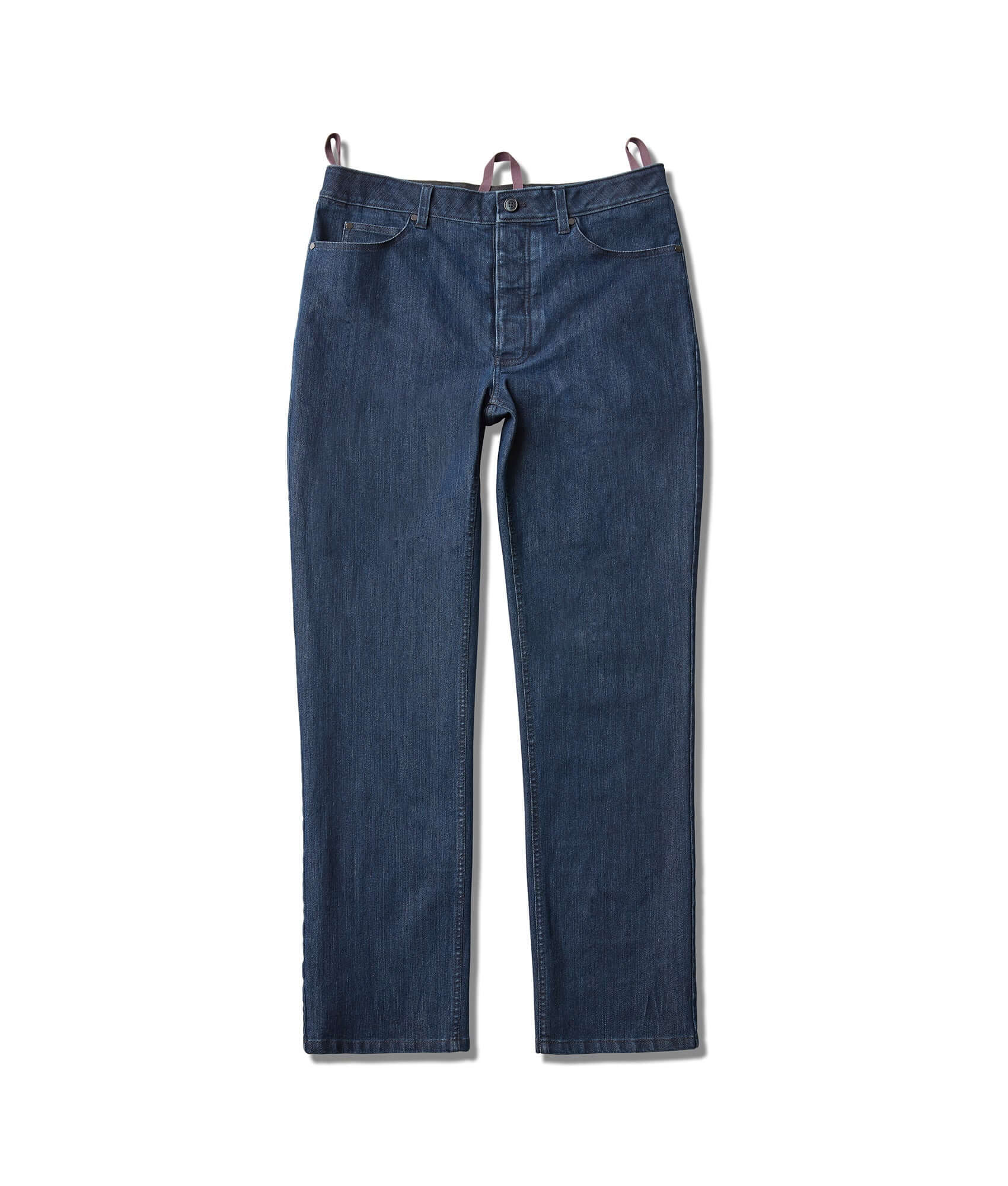 Denim 'MVP' Five Pocket Jean in indigo with magnetic closures for easy wear and timeless style.