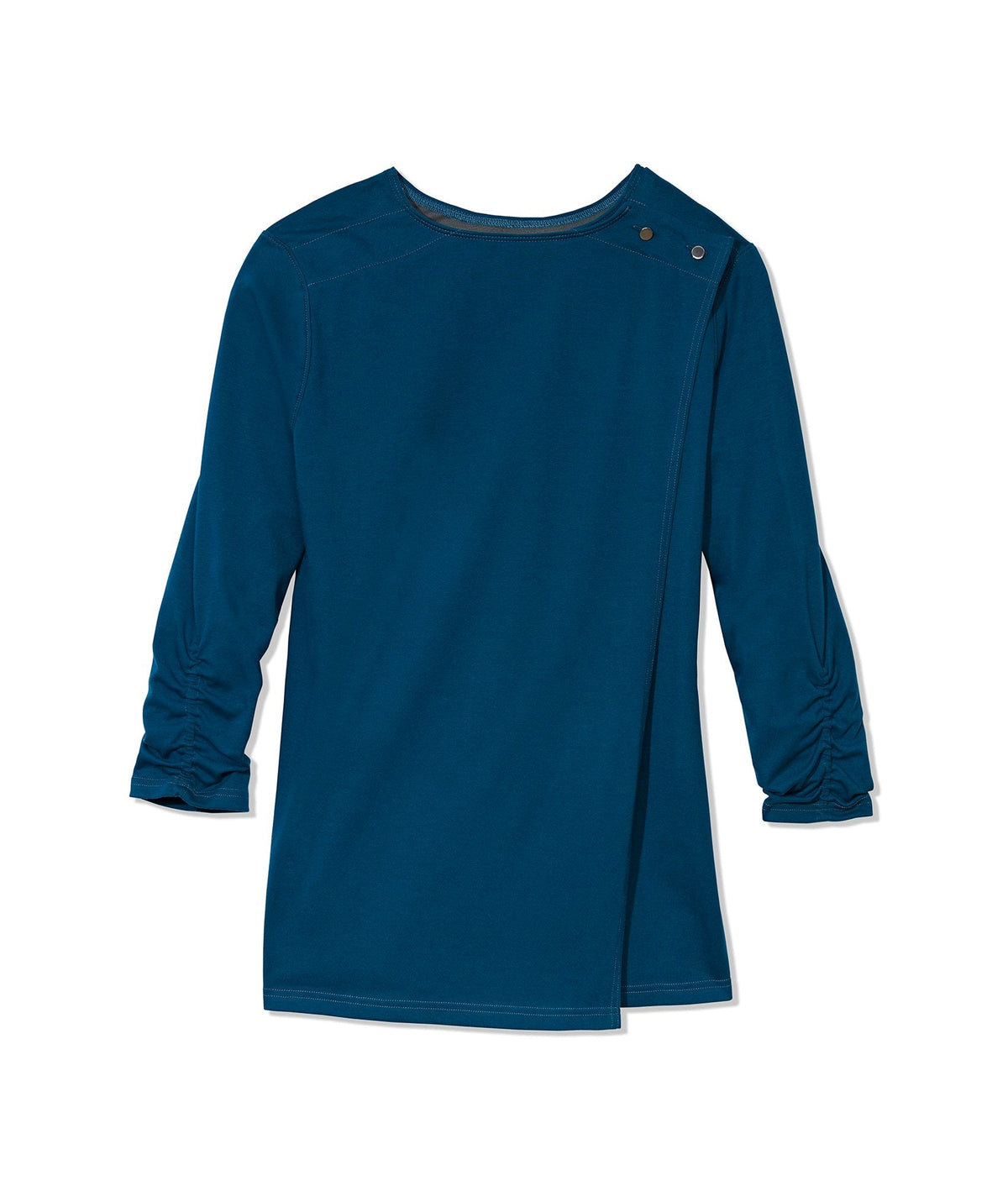 The Bonnie Long Sleeve Cotton Knit Tunic in Blue Opal
