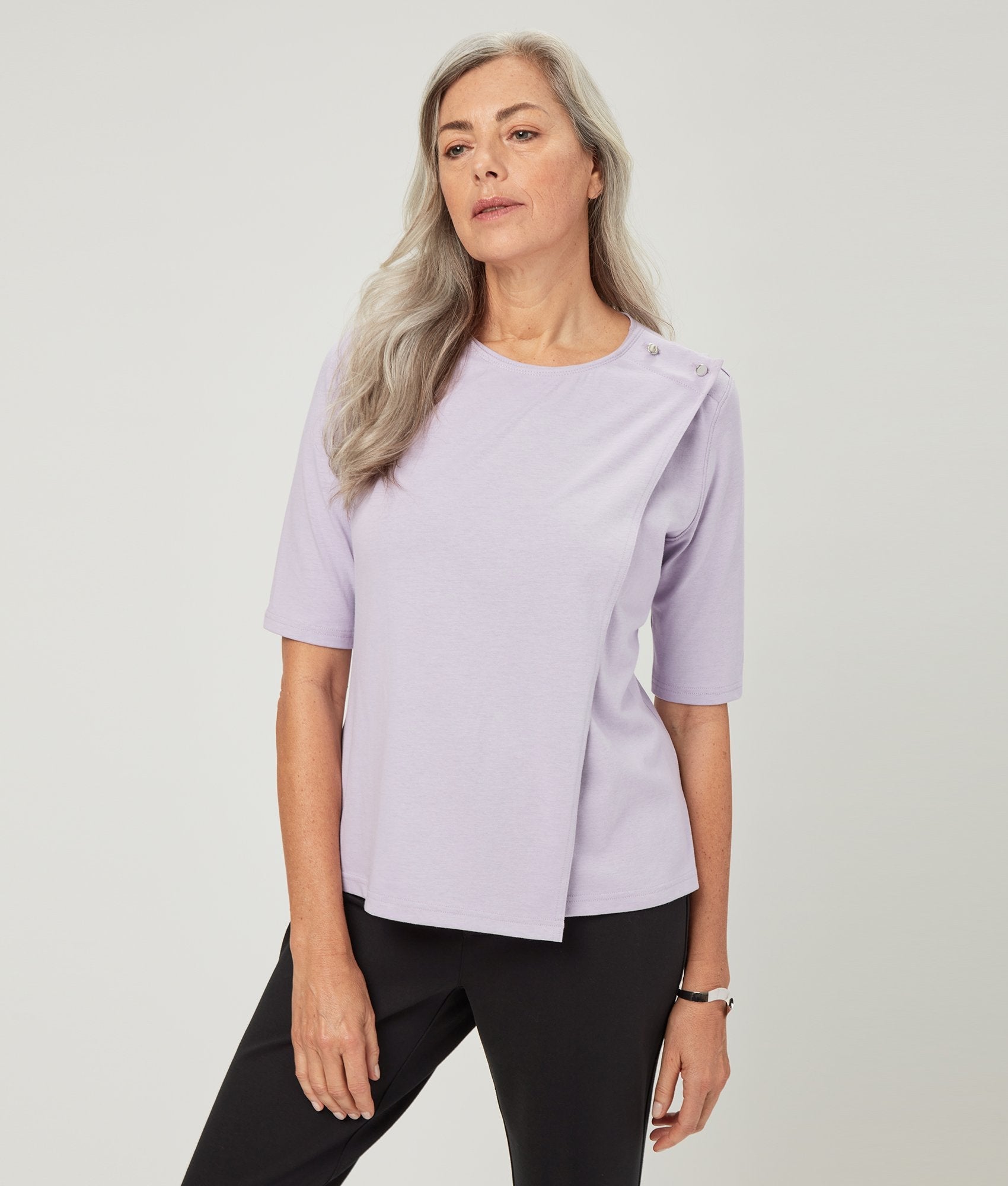 The Malvika Tunic Tee in Pastel Lilac