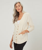 The Nina Cardigan in White Swan