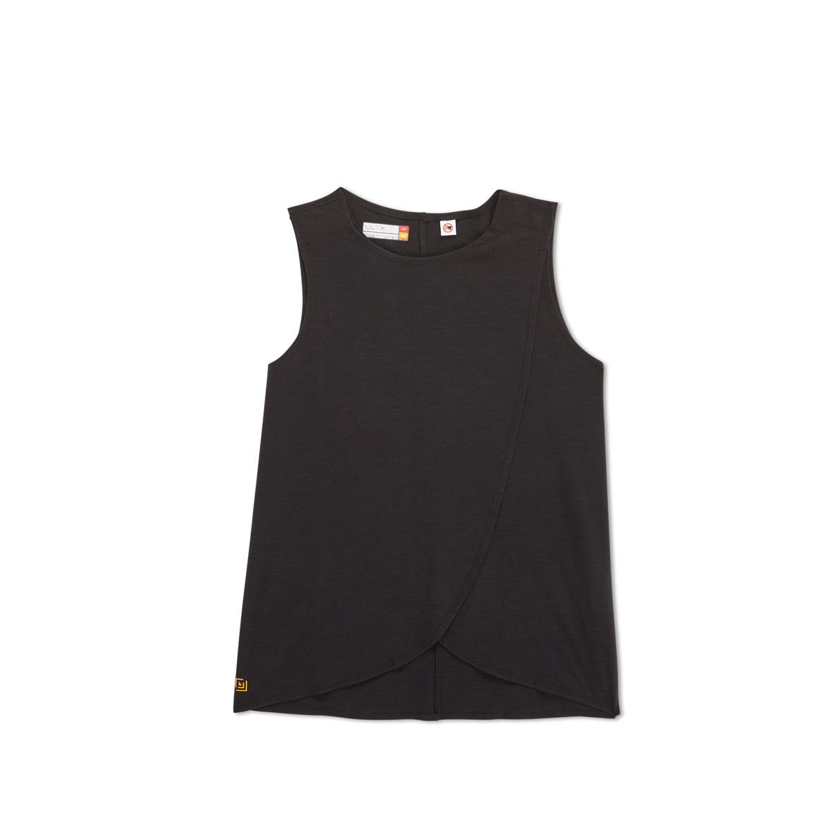 Women's Adaptive Curved Hem Magnetic Tank top in black, featuring soft slub knit and MagnaReady® magnetic closures.